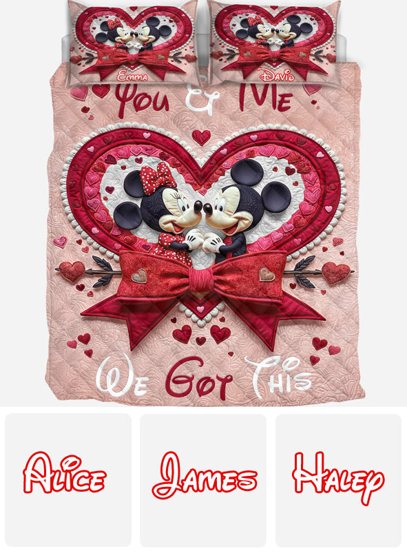 You & Me We Got This - Personalized Mouse Quilt Set