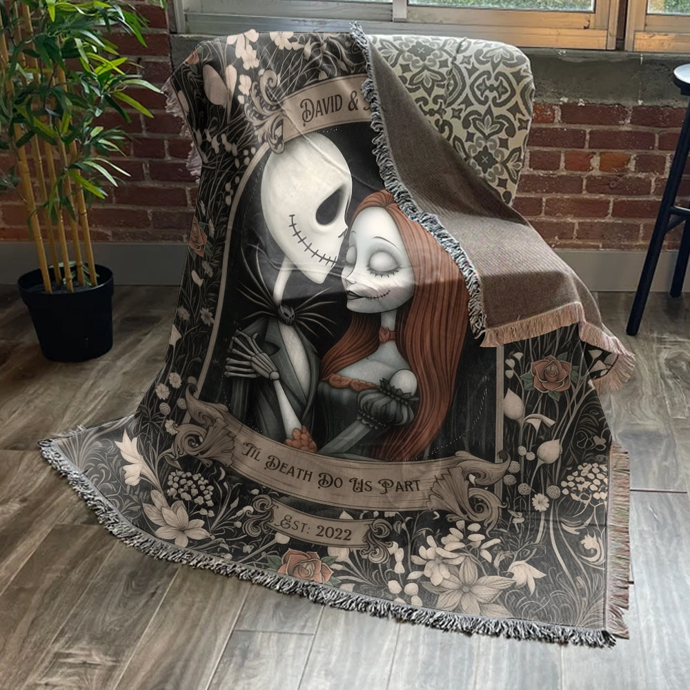 Til Death Do Us Part - Personalized Nightmare Woven Blanket