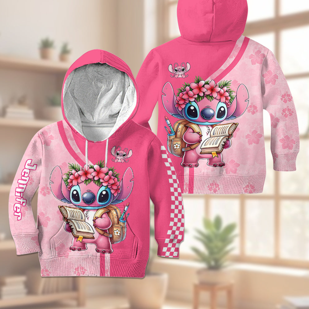 Cute Baby Blue Ohana - Personalized Ohana Kid Hoodie & Kid Jogger Sweatpants