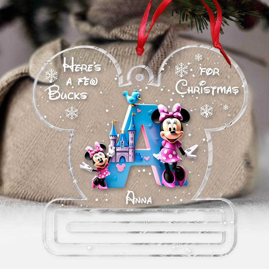 Few Bucks For Christmas - Personalized Mouse Transparent Ornament