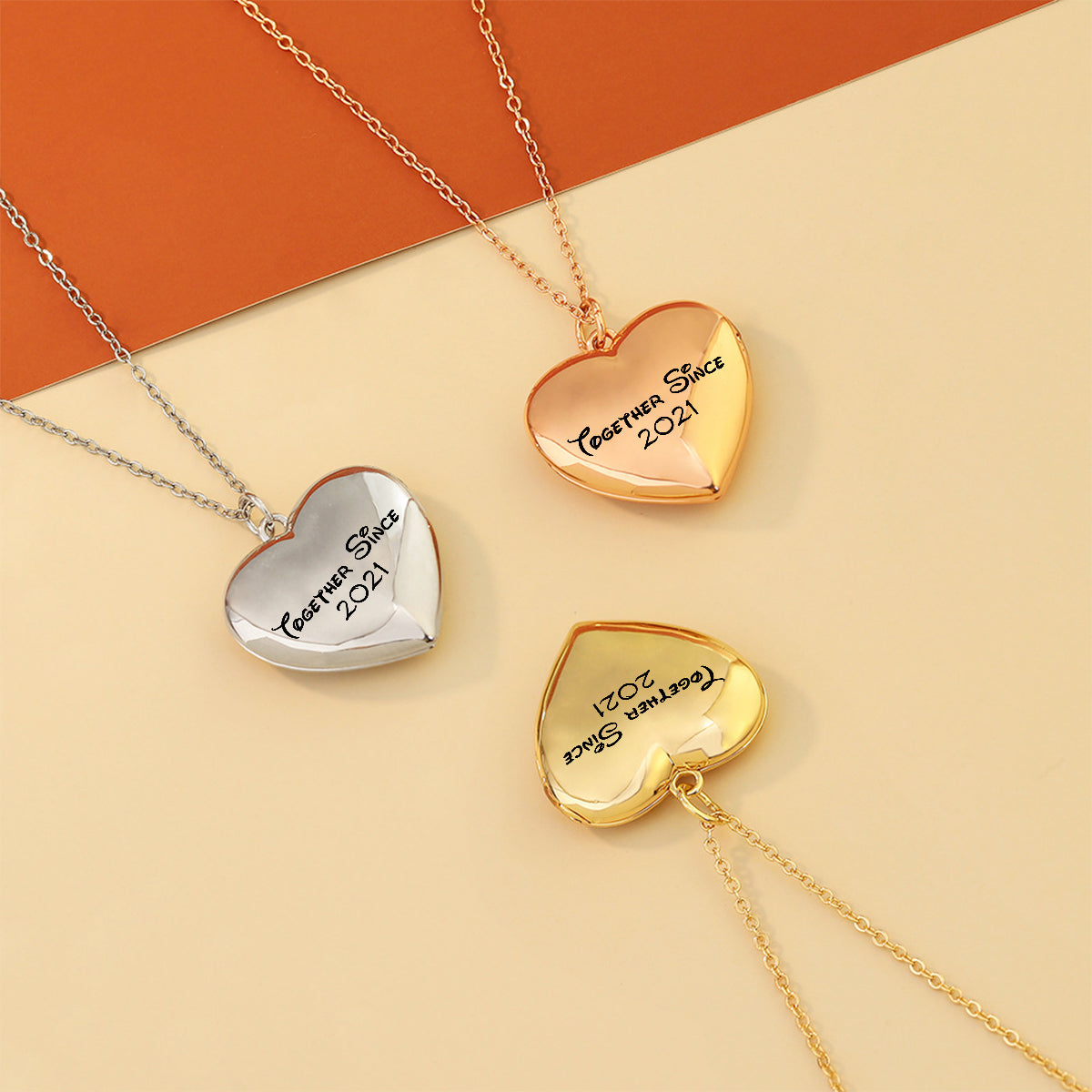 Ohana Couple Locket - Personalized Ohana Locket Pendant Necklace