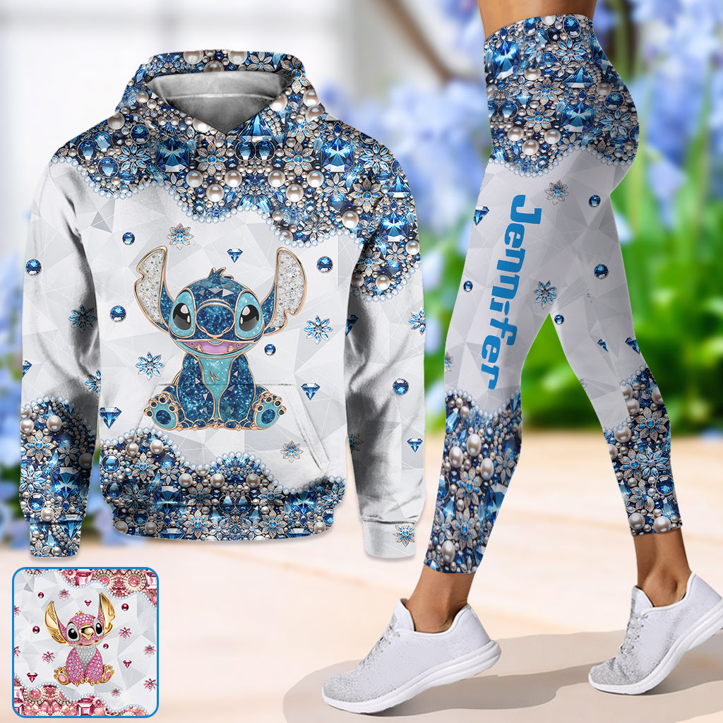 Blue & Pink Ohana - Personalized Ohana Hoodie and Leggings