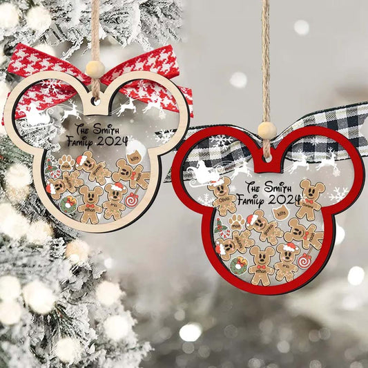 Magic Family - Personalized Mouse 3 Layered Shaker Ornament