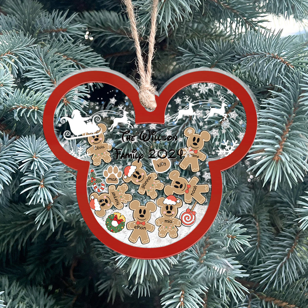 Magic Family - Personalized Mouse 3 Layered Shaker Ornament