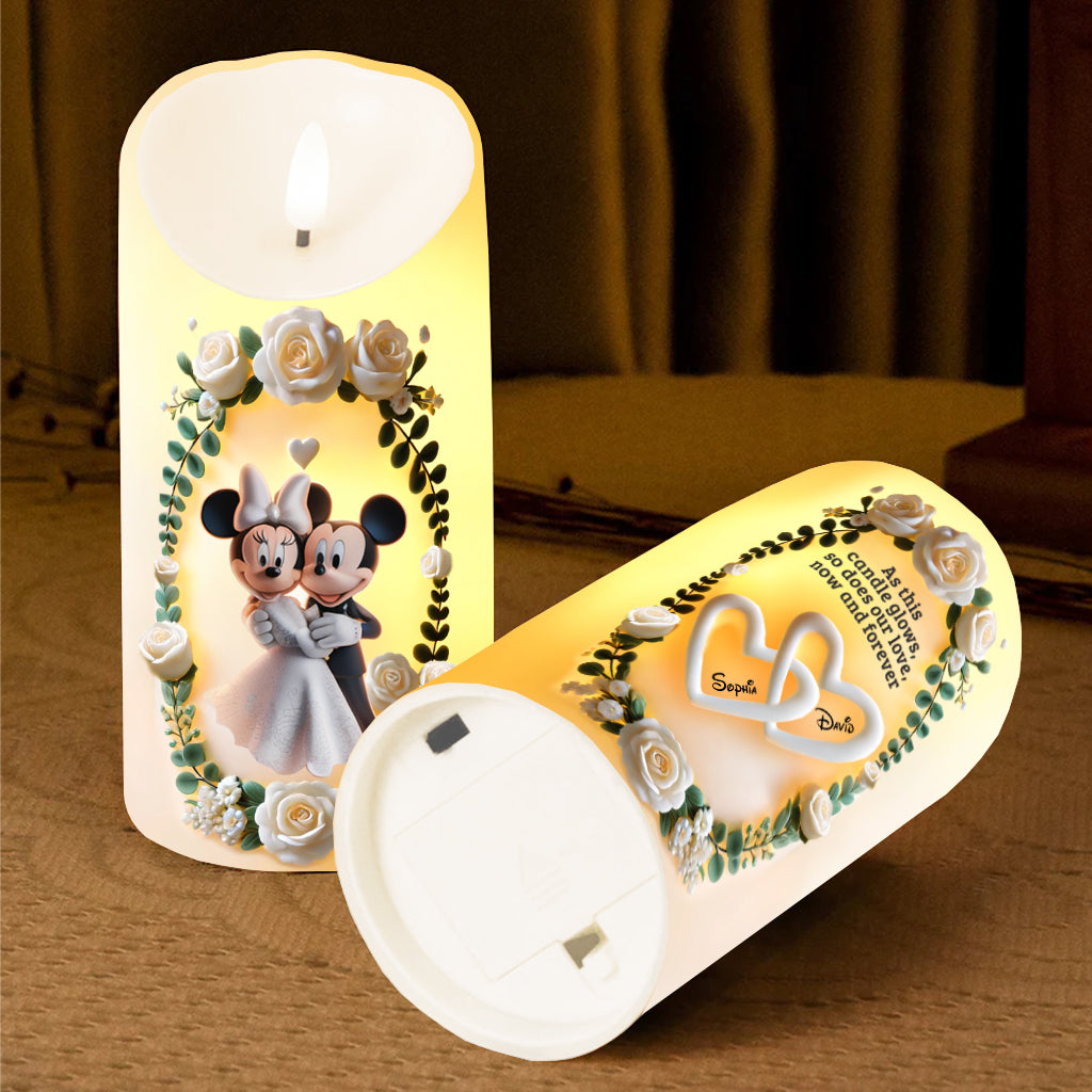 As This Candle Glows, So Does Our Love, Now And Forever - Personalized Couple Flameless Candle