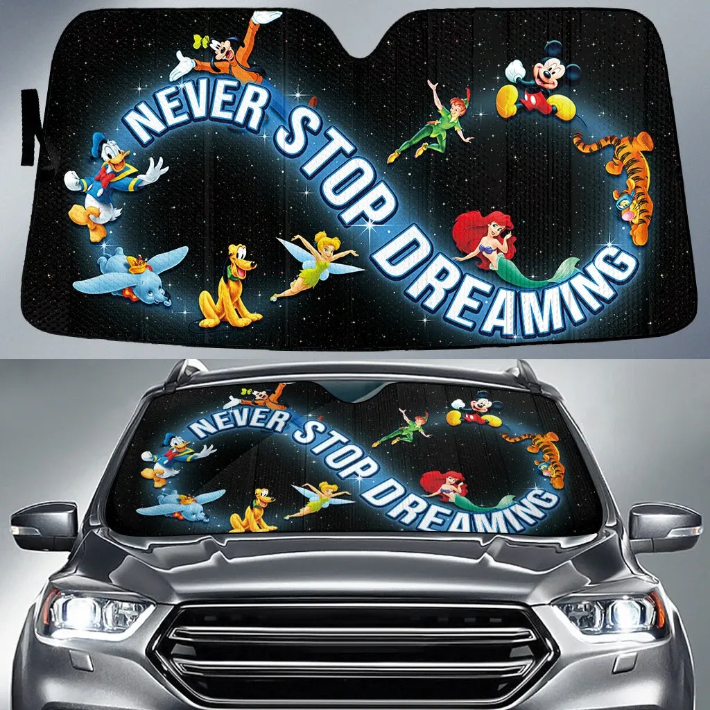 Never Stop Dreaming Mouse Car Sunshade 0823