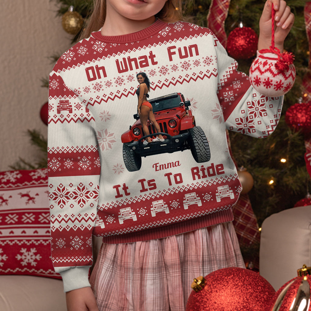 Oh What Fun It Is To Ride - Personalized Car Ugly Sweater