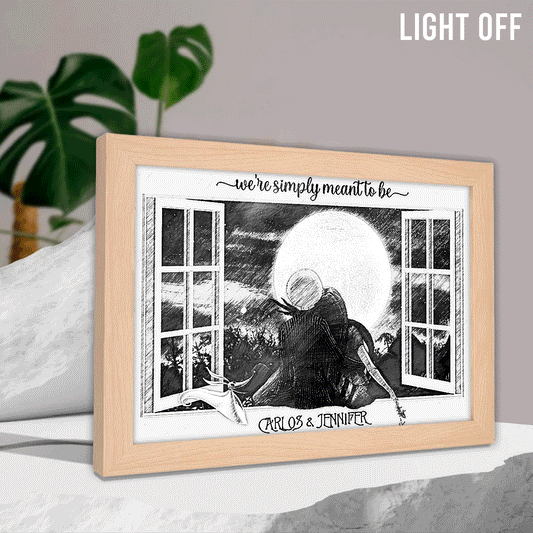 We're Simply Meant To Be Nightmare Couple - Personalized Nightmare Light Photo Frame