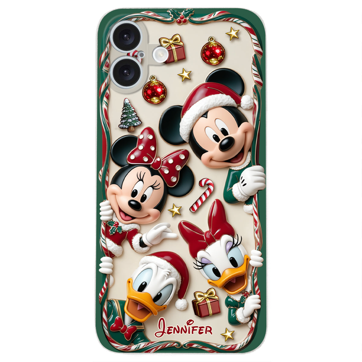 Magical Friends - Personalized Mouse 3D Embossed Leather Phone Case