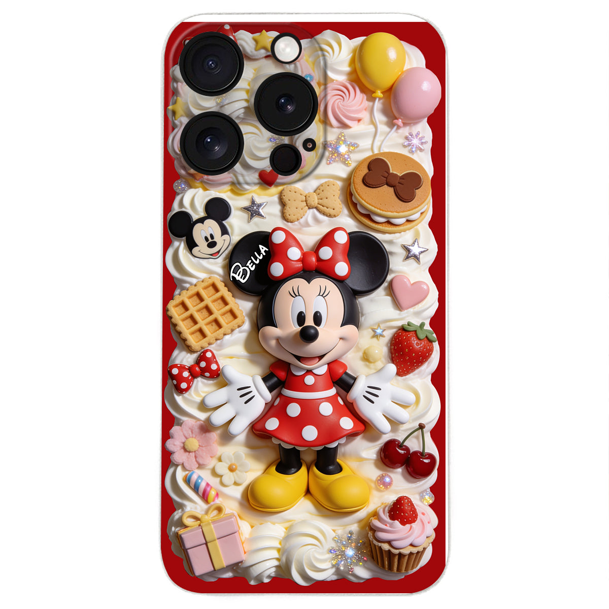 Sweet Magic - Personalized Mouse 3D Embossed Leather Phone Case