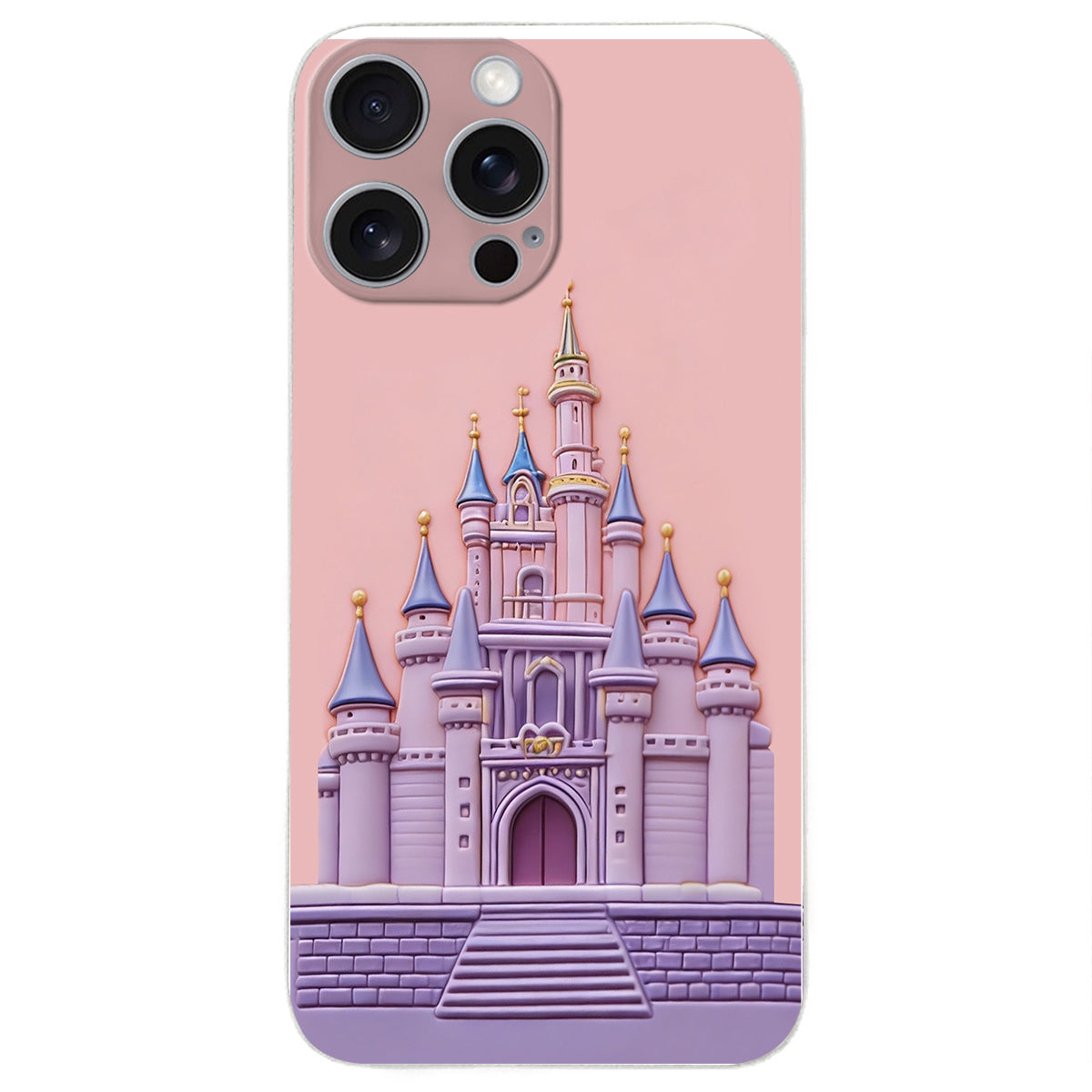 Magical Castle Friends Leather Phone Case & Charm Set - Personalized Mouse 3D Embossed Leather Phone Case