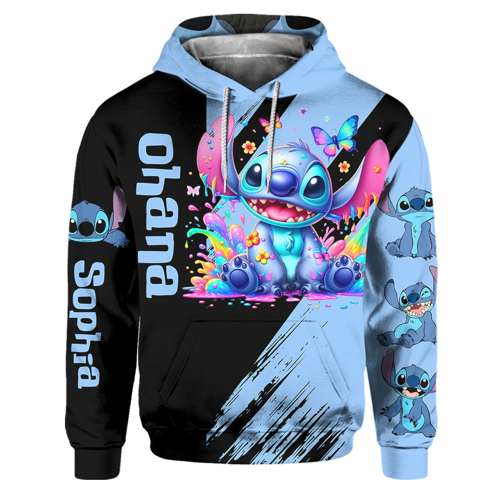 Ohana Colorful Butterfly - Personalized Ohana Hoodie and Sweatpants