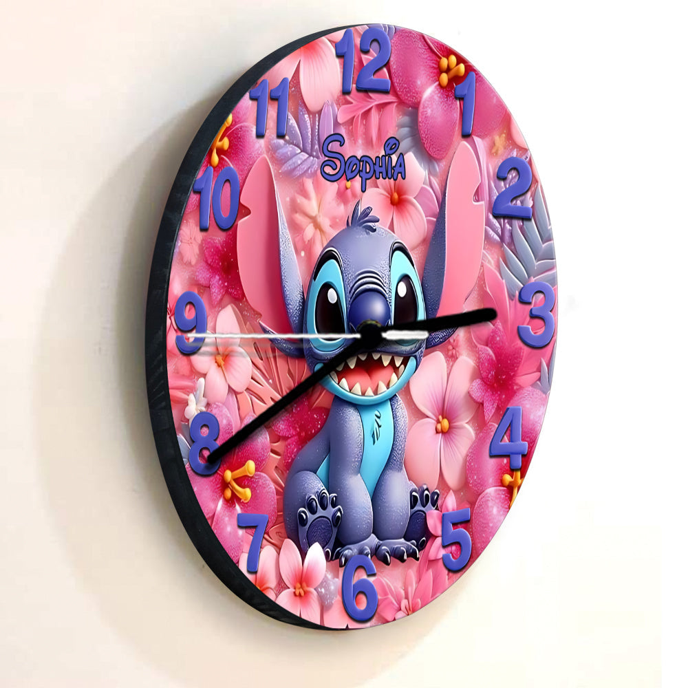Floral Ohana - Personalized Ohana Wall Clock