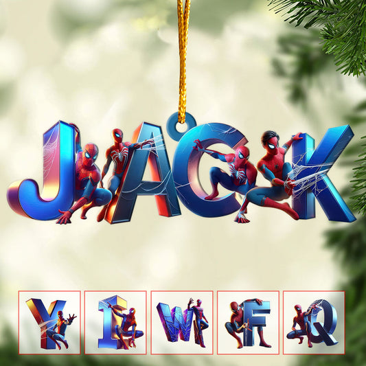 Spider Alphabet Letter - Personalized Kid Transparent Ornament