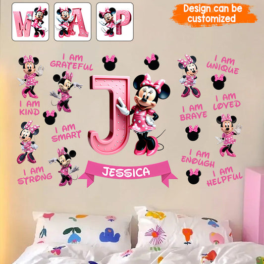 You Are Loved Cute Mouse Alphabet Letter - Personalized Mouse Wall Decal