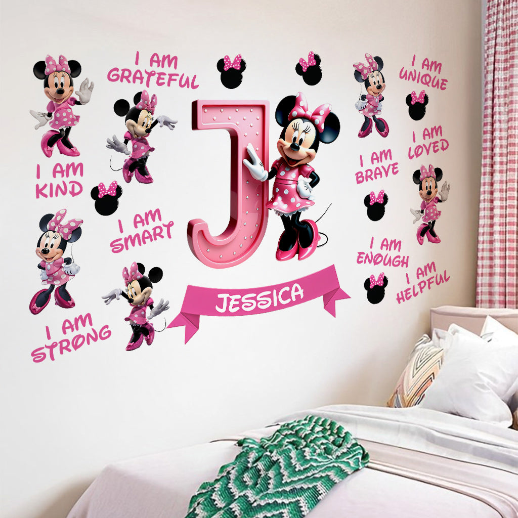 You Are Loved Cute Mouse Alphabet Letter - Personalized Mouse Wall Decal