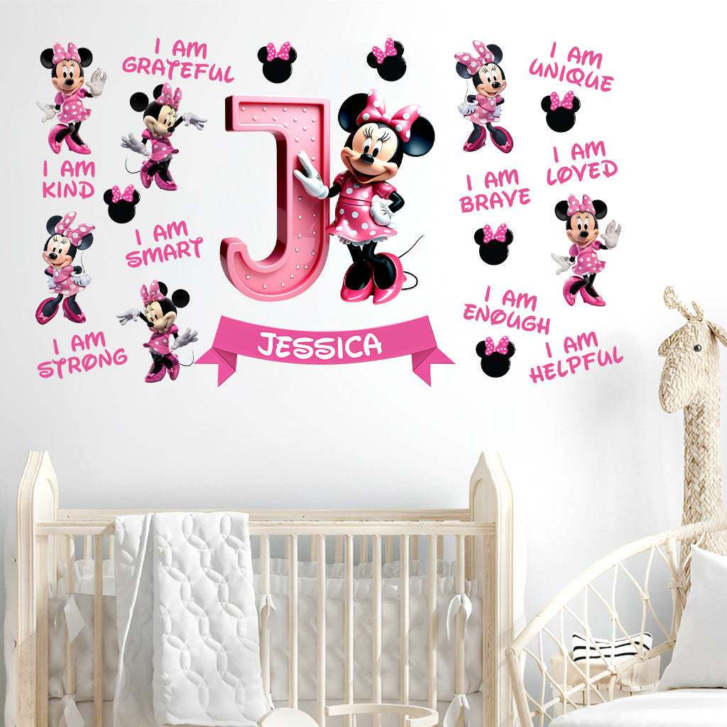 You Are Loved Cute Mouse Alphabet Letter - Personalized Mouse Wall Decal