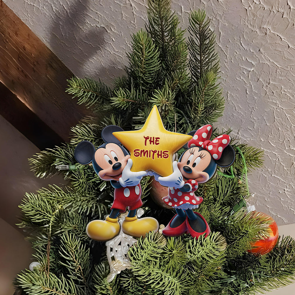 Cute Mouse Magical Christmas - Personalized Mouse Tree Topper