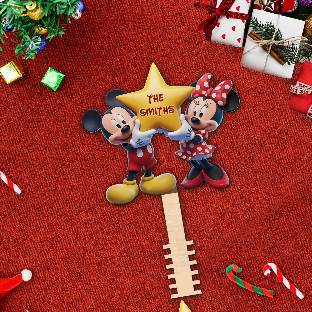 Cute Mouse Magical Christmas - Personalized Mouse Tree Topper