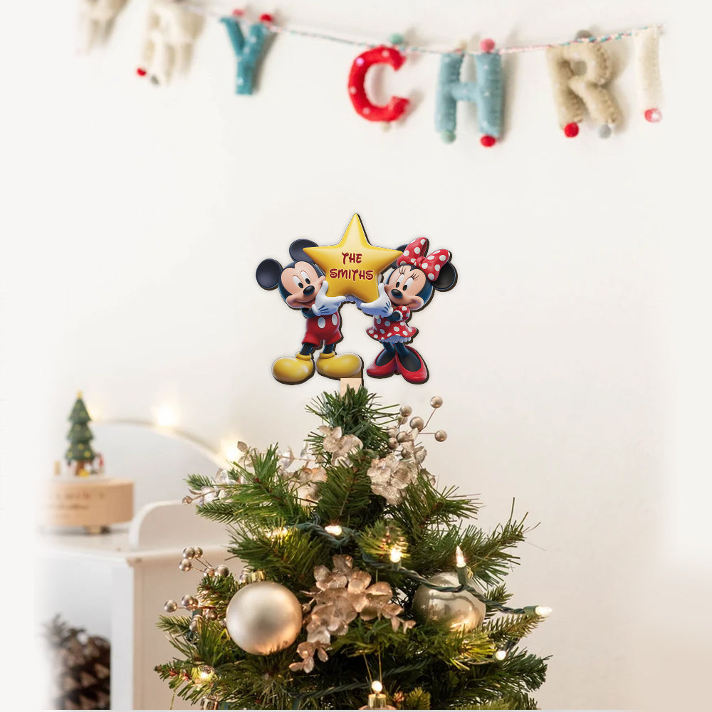 Cute Mouse Magical Christmas - Personalized Mouse Tree Topper