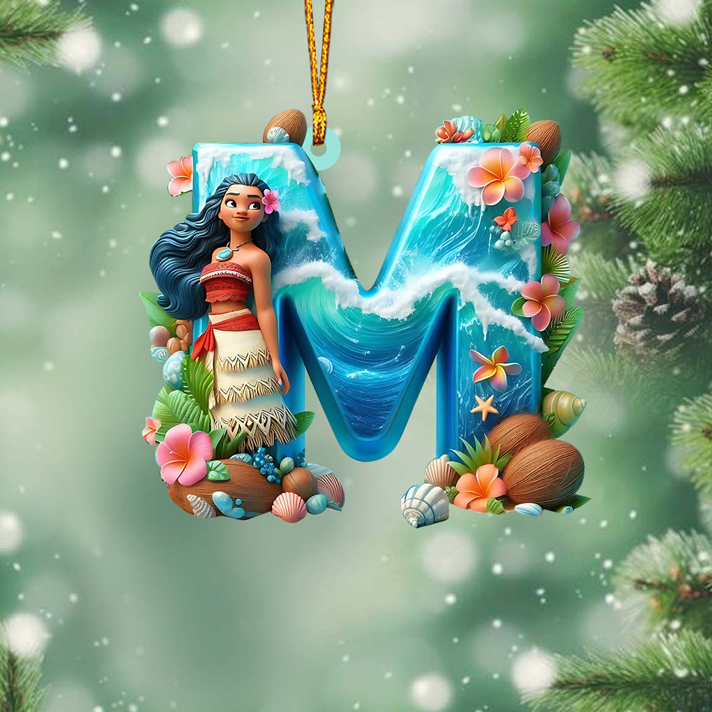 Beautiful Alphabet Letter - Personalized Mouse Ornament