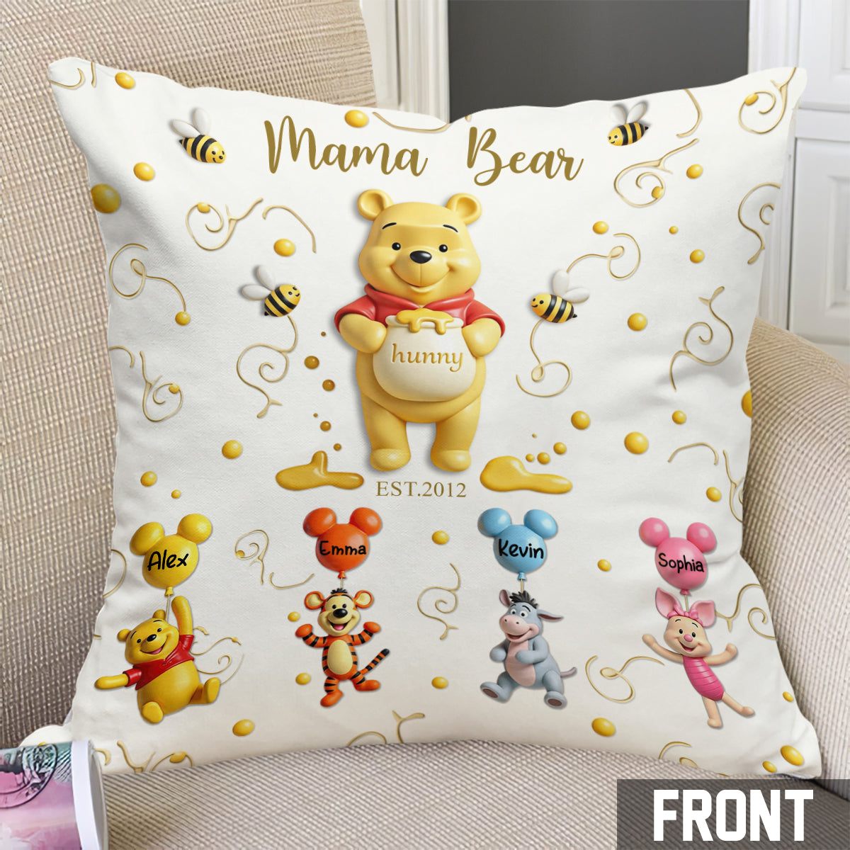 Mama Bear - Personalized Mouse Throw Pillow