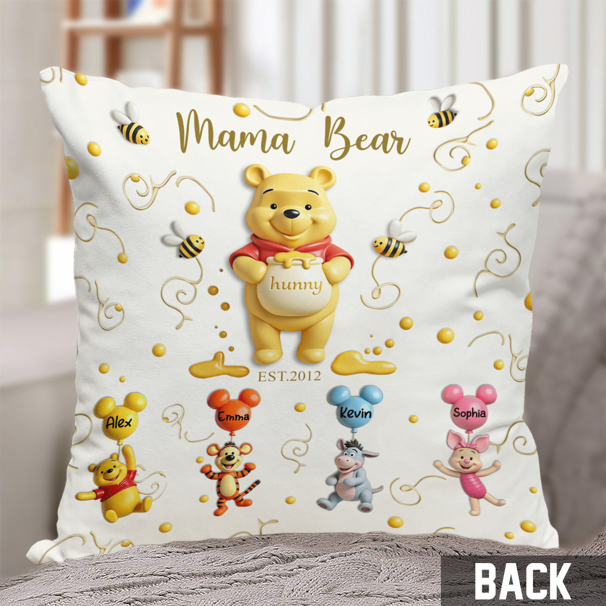 Mama Bear - Personalized Mouse Throw Pillow