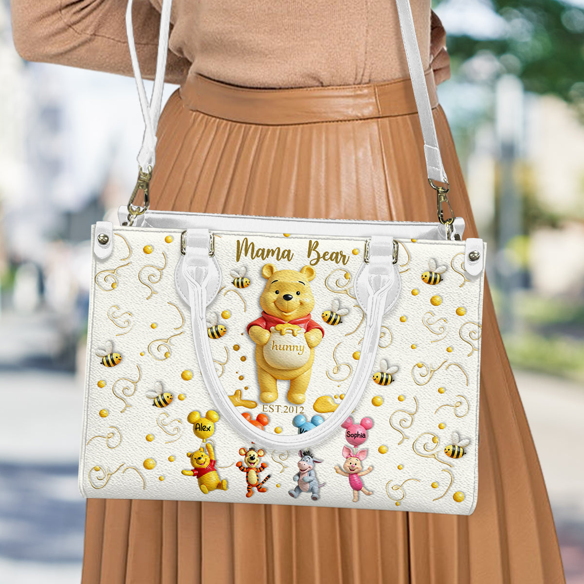 Mama Bear - Personalized Mouse Leather Handbag