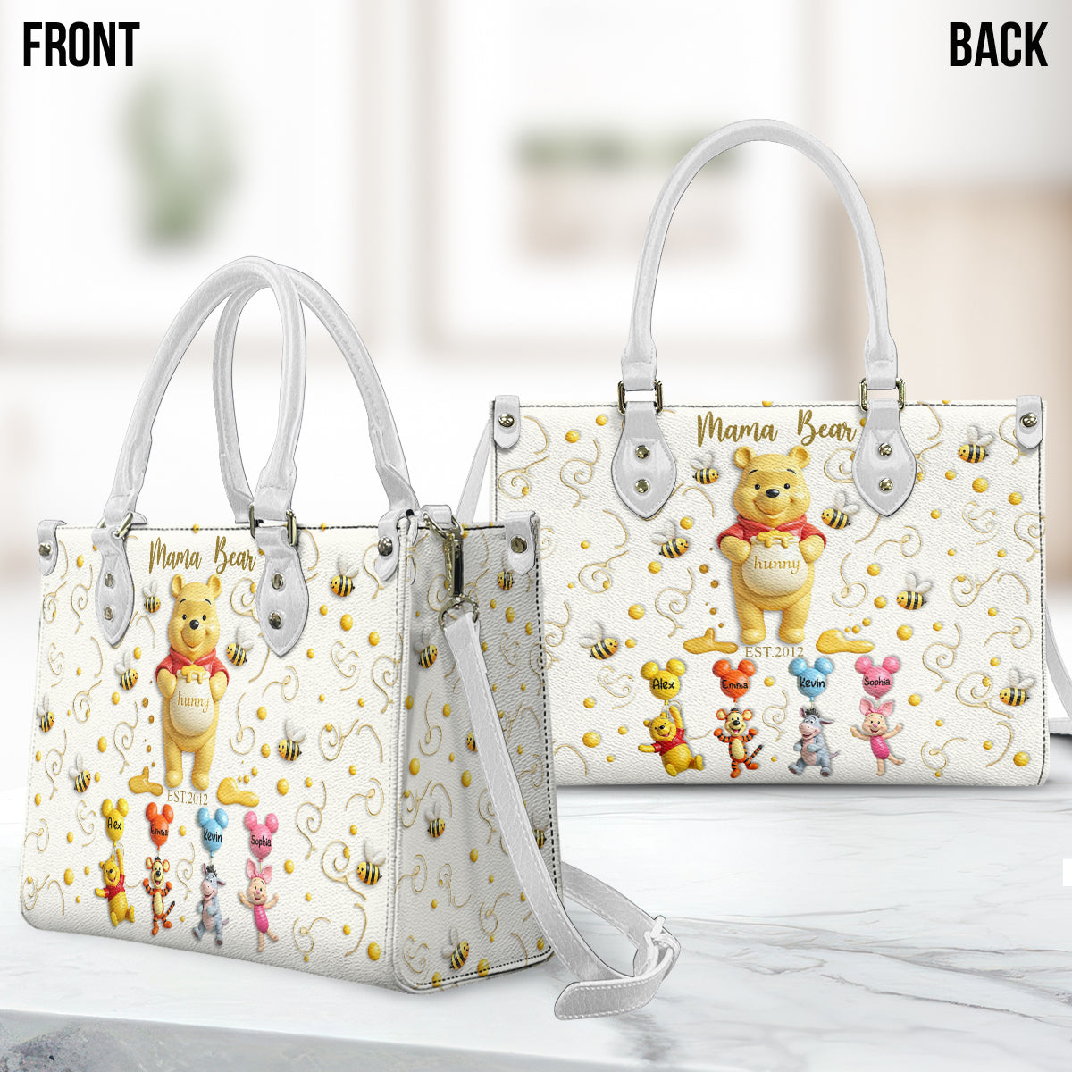 Mama Bear - Personalized Mouse Leather Handbag