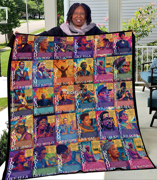 Rise Like Martin Dream Like Maya - Personalized African American Blanket