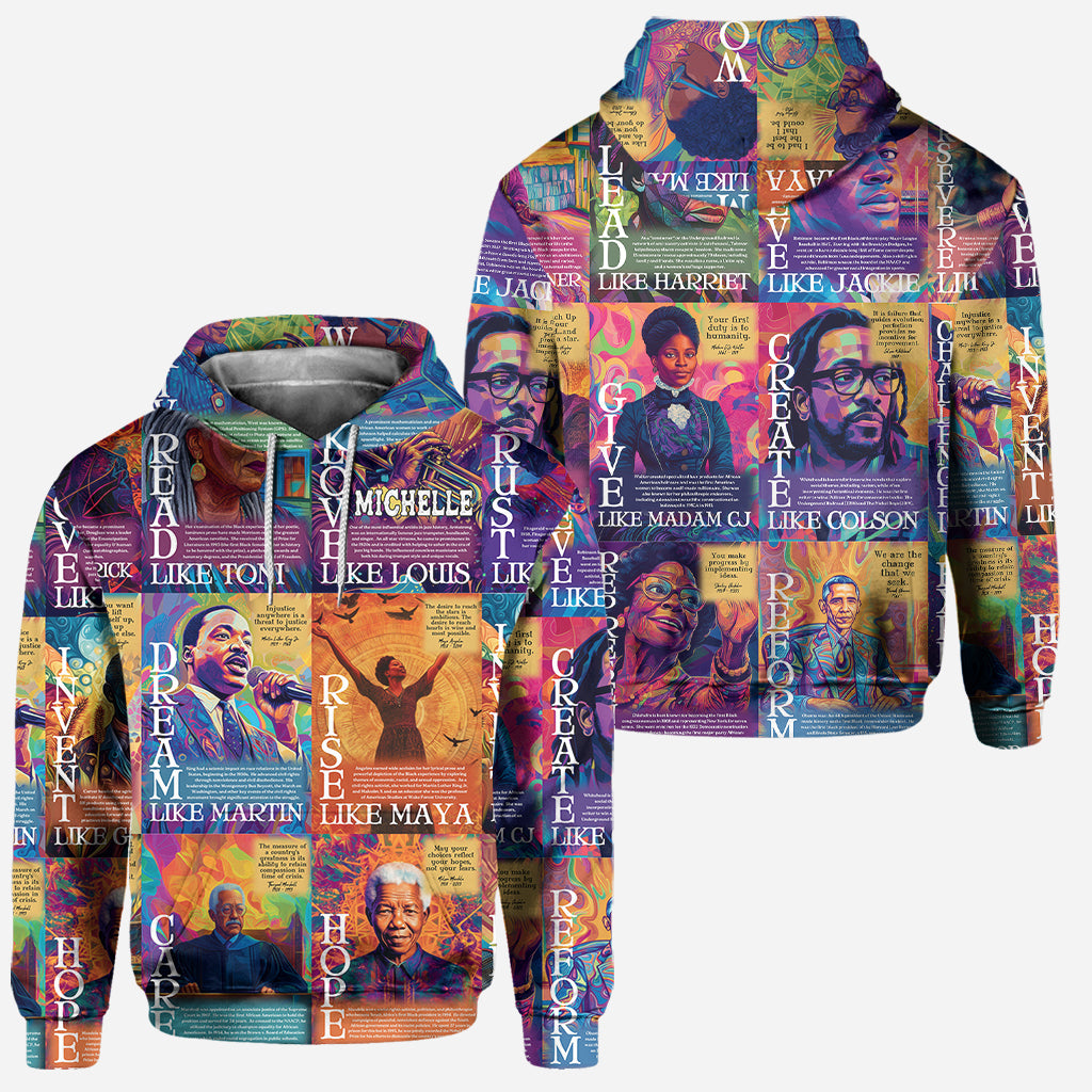 Rise Like Martin Dream Like Maya - Personalized African American Hoodie and Leggings