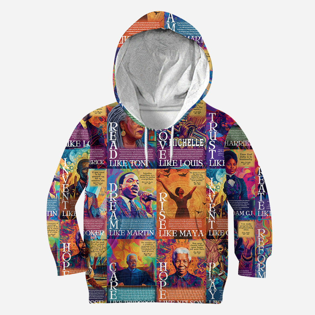 Rise Like Martin Dream Like Maya - Personalized African American Hoodie and Leggings