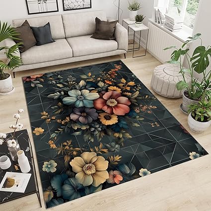 800 GSM Velvet-Soft Area Rug – Thick Cushioned Memory Foam Core, Non-Slip TPR Backing