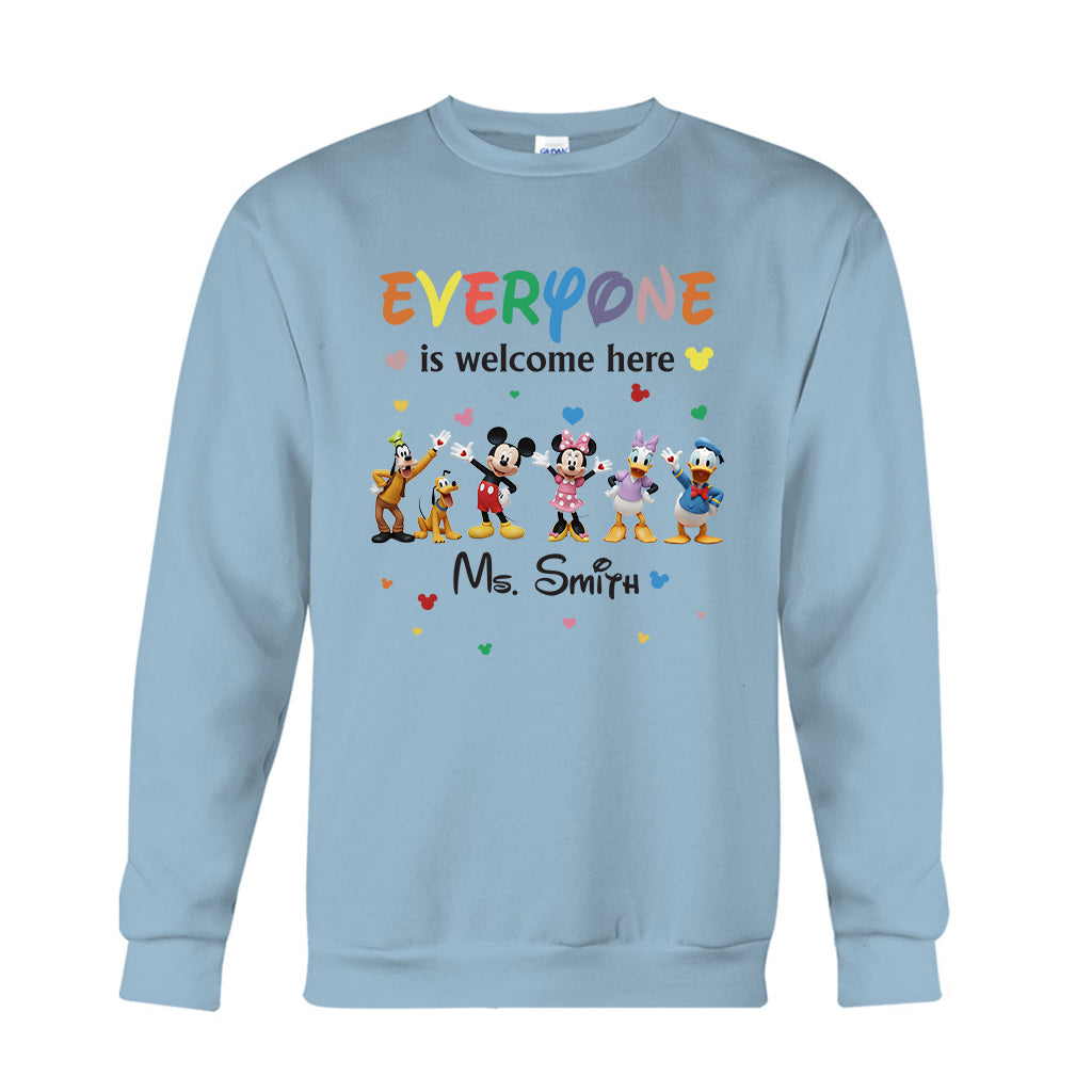 Everyone Is Welcome Here - Personalized Mouse T-shirt And Hoodie
