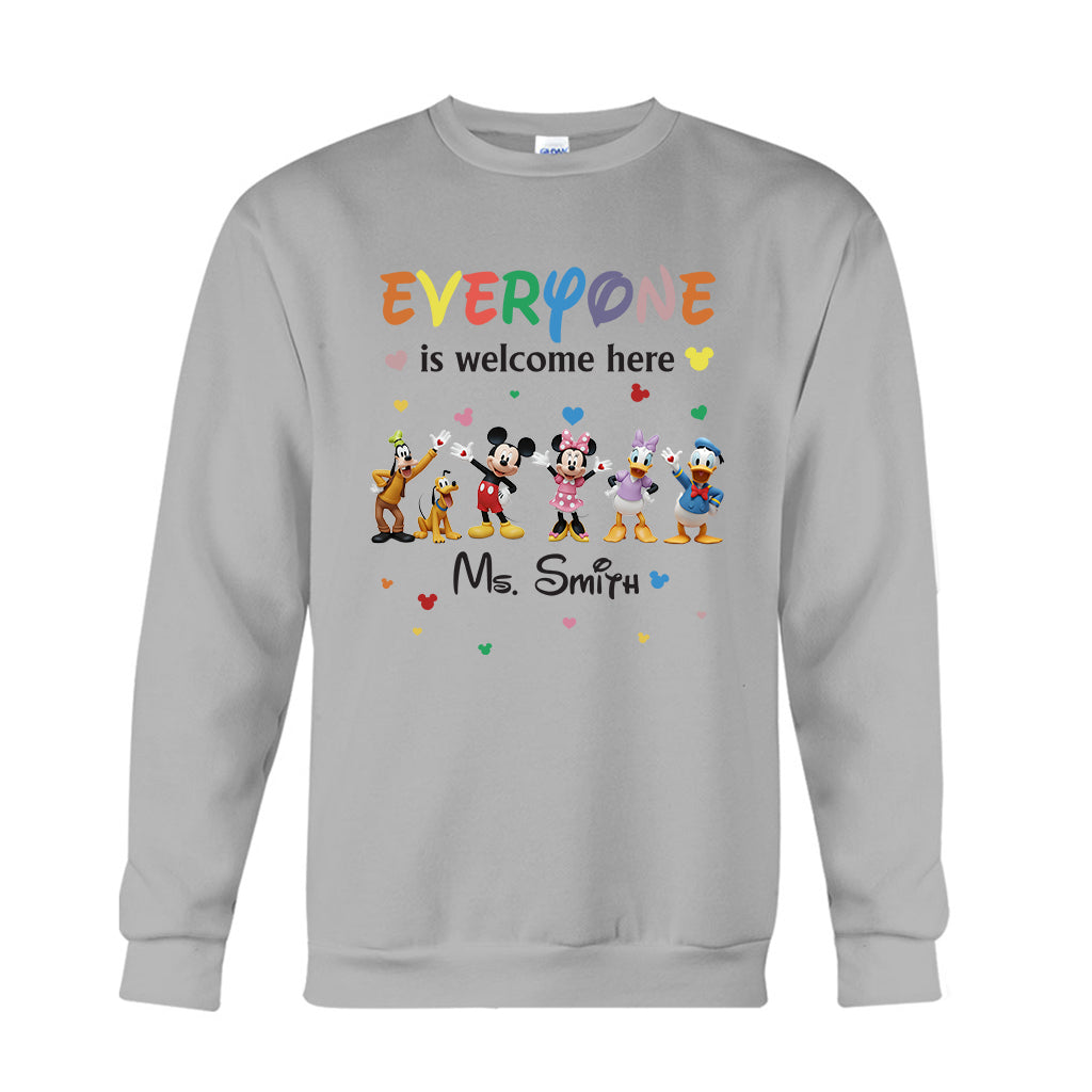 Everyone Is Welcome Here - Personalized Mouse T-shirt And Hoodie
