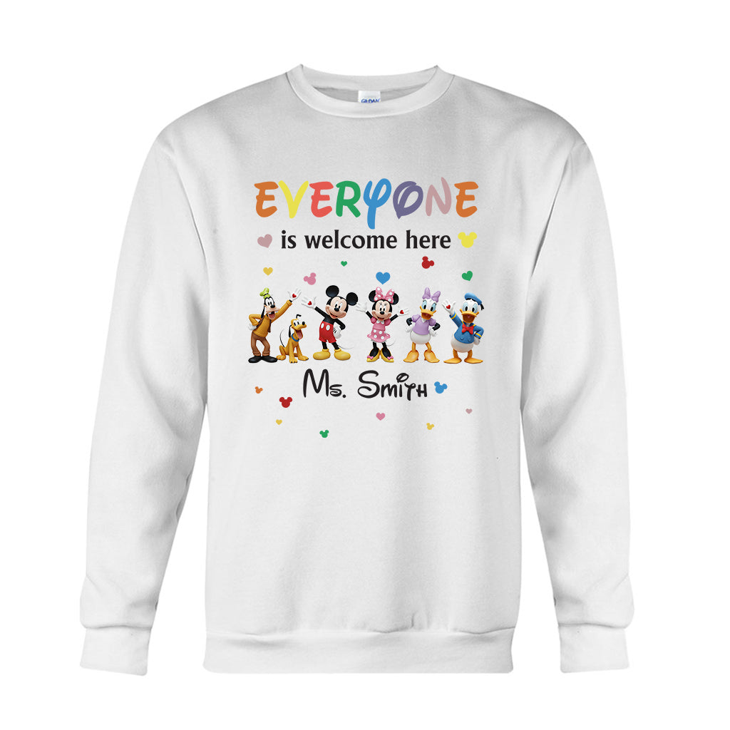 Everyone Is Welcome Here - Personalized Mouse T-shirt And Hoodie