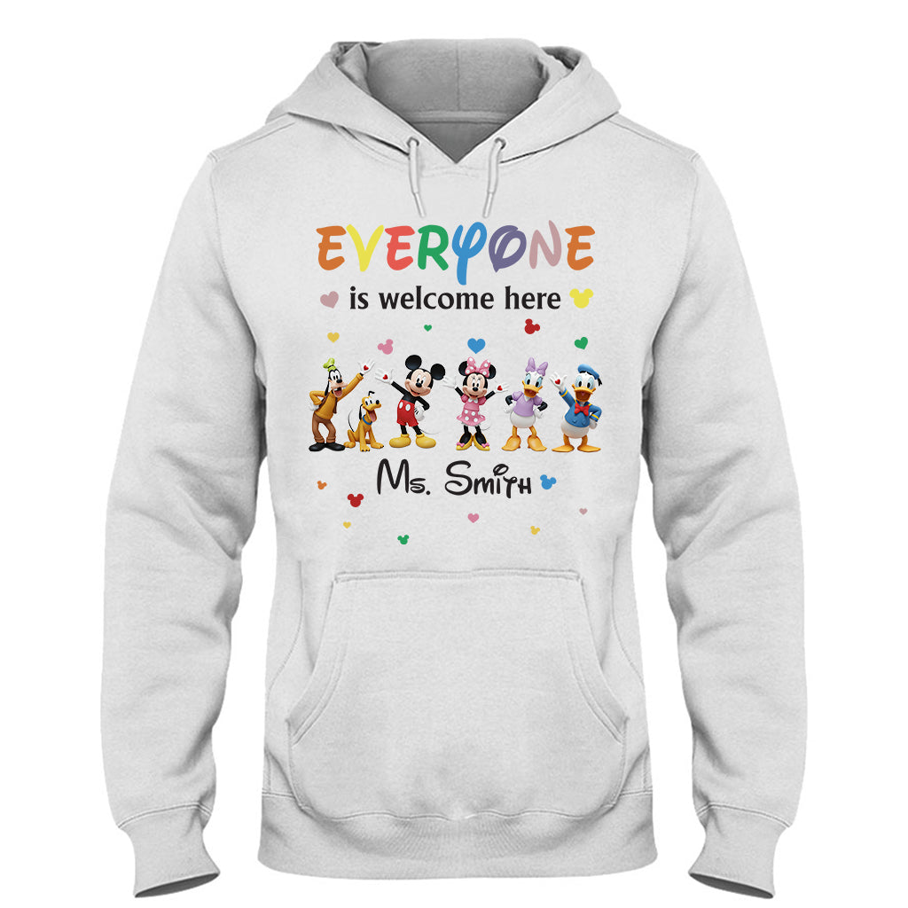 Everyone Is Welcome Here - Personalized Mouse T-shirt And Hoodie