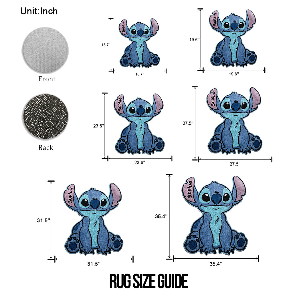 Ohana Means Family - Personalized Ohana Shaped Doormat/ Rug