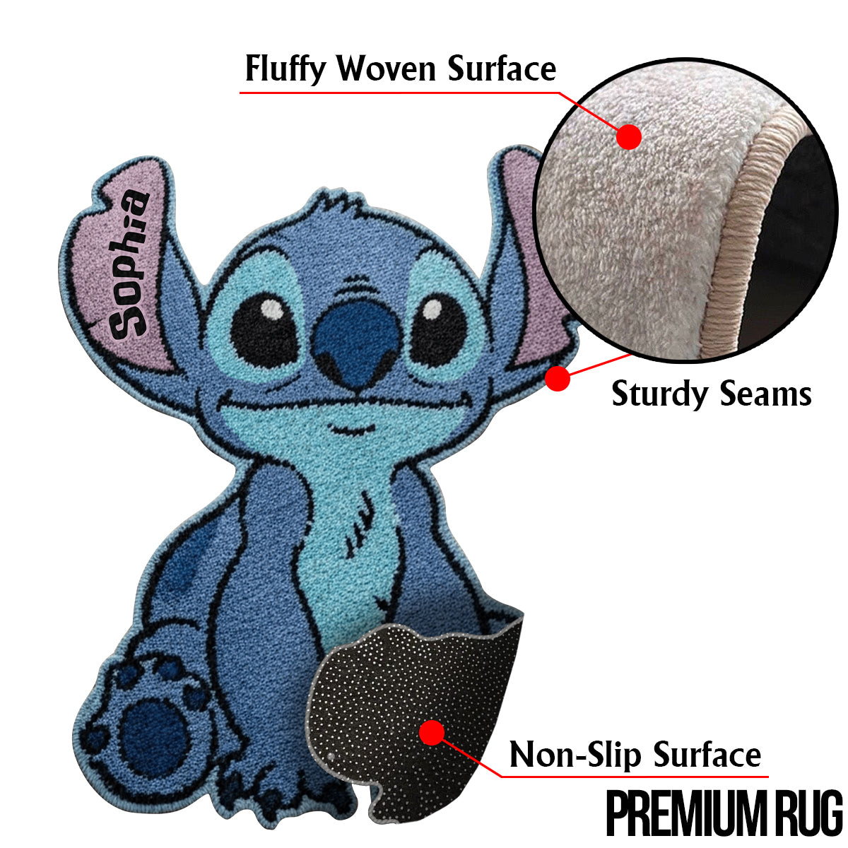 Ohana Means Family - Personalized Ohana Shaped Doormat/ Rug