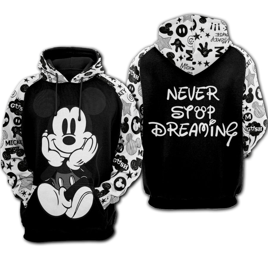 Never Stop Dreaming Mouse All Over Shirts 0523