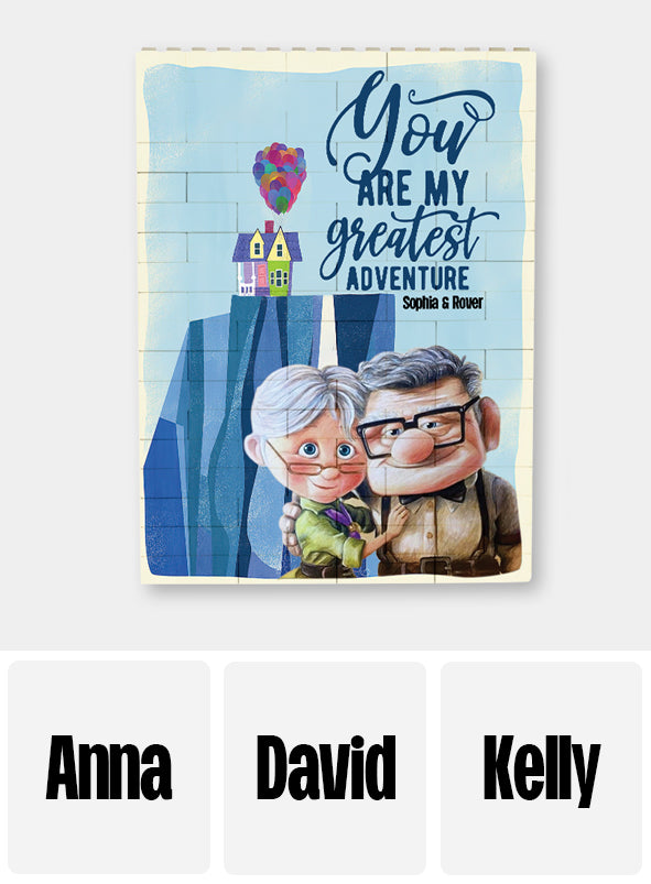 You're My Greatest Adventure - Personalized Mouse Vertical Rectangle Building Brick Blocks Printed On Both Sides