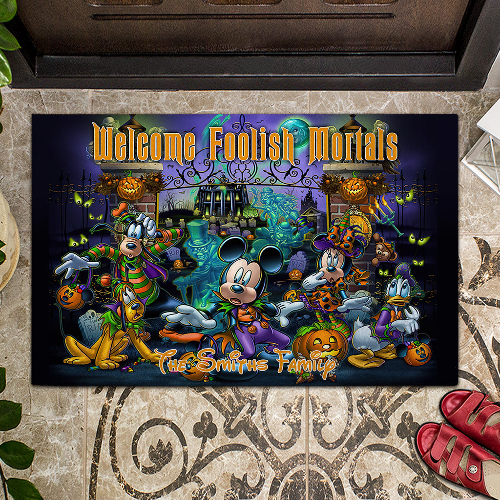 Welcome Foolish Mortals - Personalized Mouse Doormat