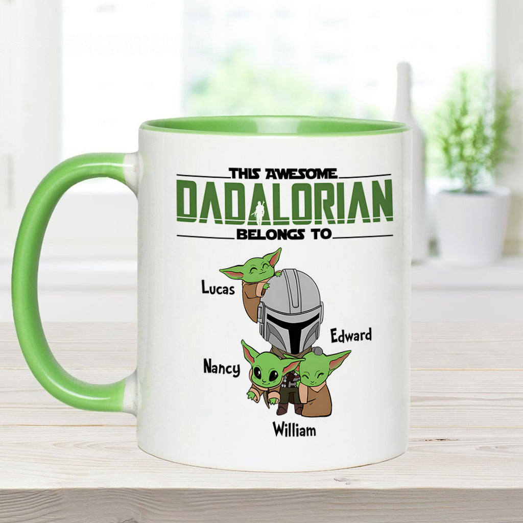 Dadalorian Mamalorian Custom Title And Kids - Personalized The Force Accent Mug