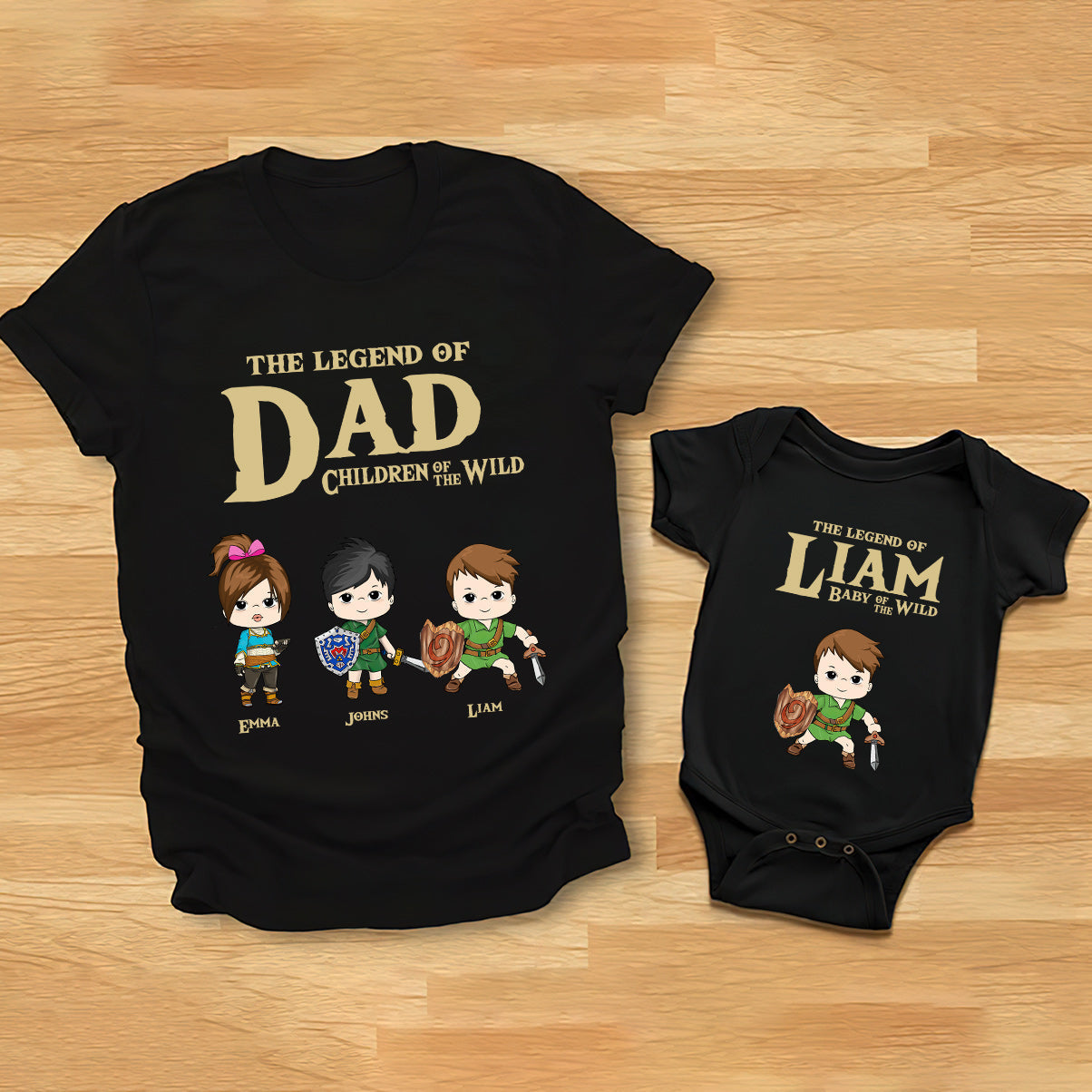 Dad The Legend Of Dad Any Title - Personalized The Adventurer T-shirt And Baby Onesie