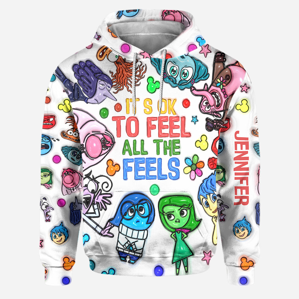 It's Ok To Feel All The Feels - Personalized Mouse Hoodie and Leggings