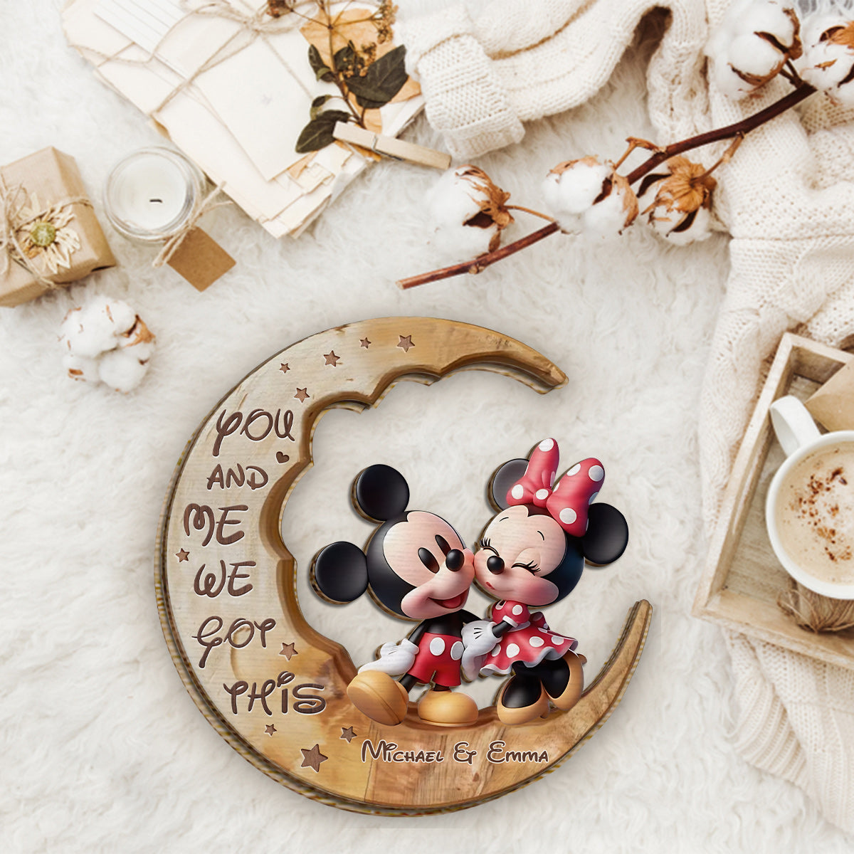 You & Me We Got This - Personalized Mouse 2 Layered Wood Sign / Wood Plaque