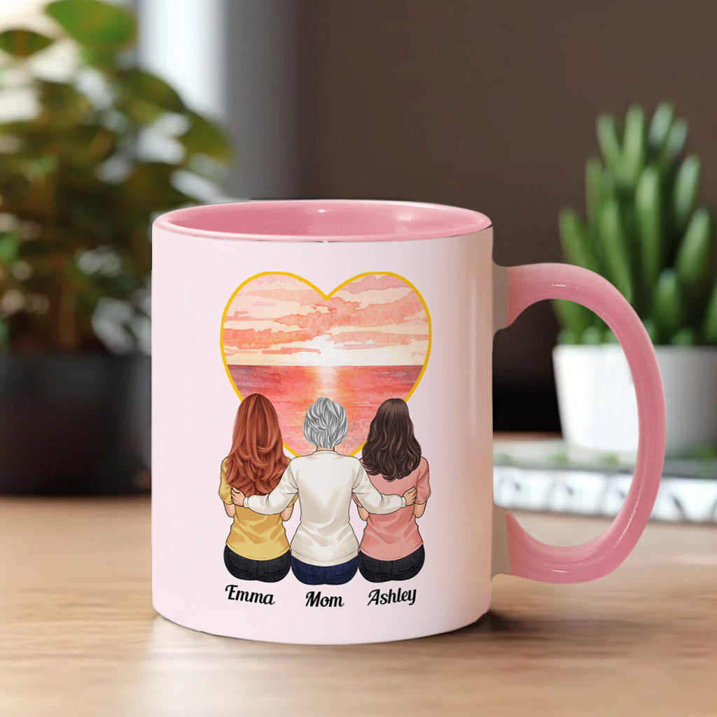 Mother & Daughters Forever Linked Together - Personalized Mother Accent Mug