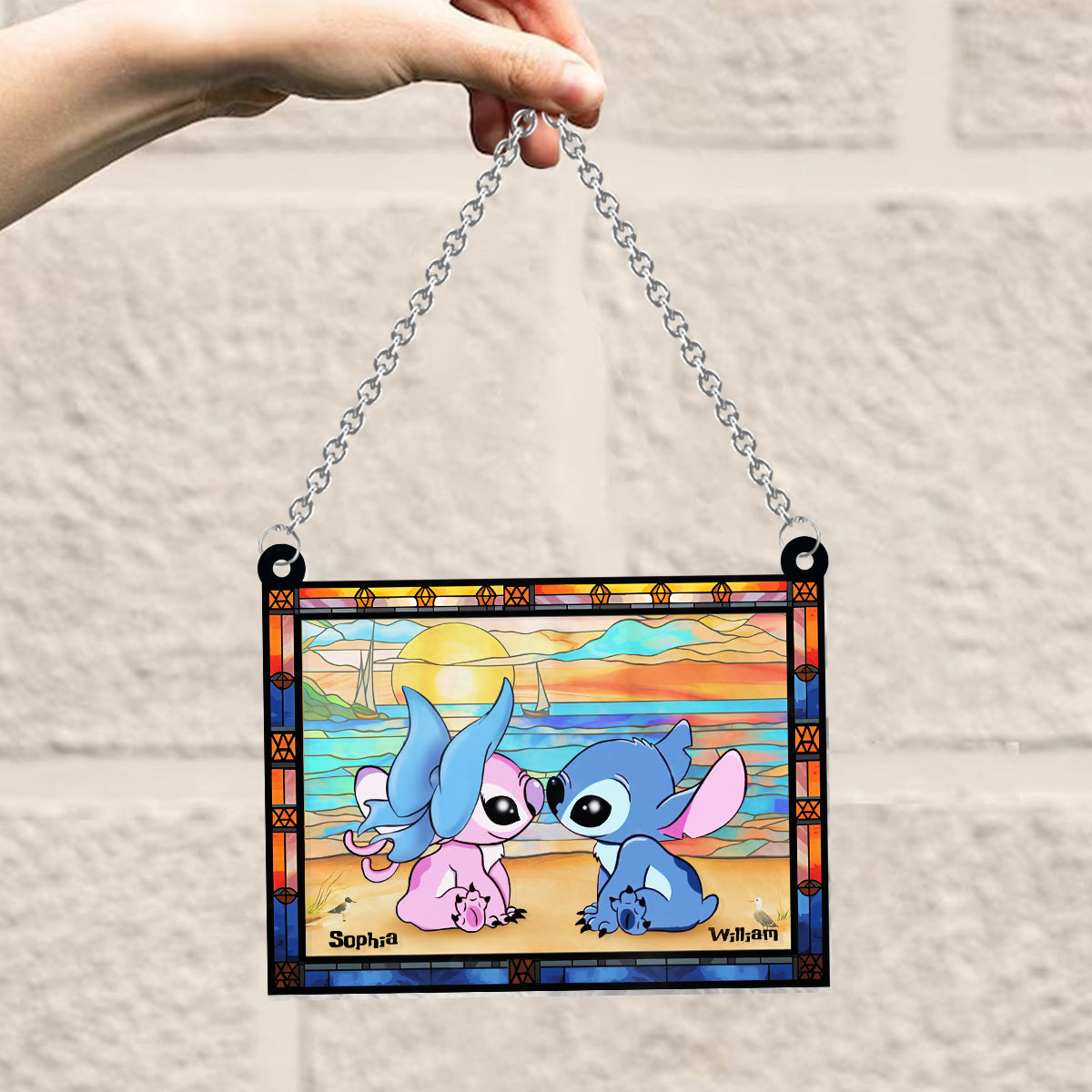 I am yours - Personalized Ohana Window Hanging Suncatcher Ornament