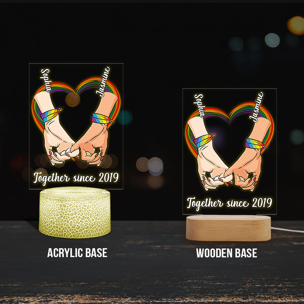 Love Is Love - Personalized LGBT Support Shaped Plaque Light Base