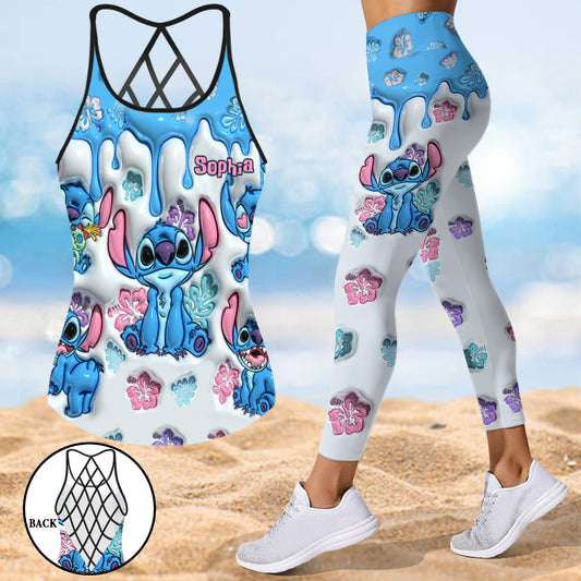 Ohana Means Family - Personalized Ohana Cross Tank Top and Leggings